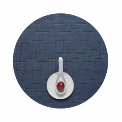 Schlussverkauf 👏 Chilewich Bamboo Rund Platzset 4er-Set - 4 Stück à Ø 38 Cm - Lapis 🧨