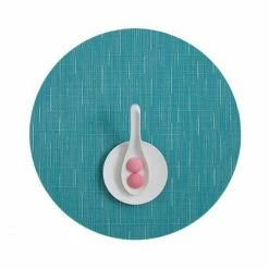 Aktion 😉 Chilewich Bamboo Rund Platzset 4er-Set - 4 Stück à Ø 38 Cm - Teal ✨