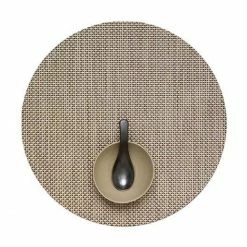 Großhandel 🔔 Chilewich Basketweave Rund Platzset 4er-Set - 4 Stück à Ø 38 Cm - Latte 🥰