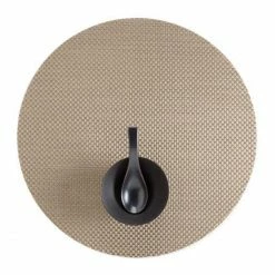 Schlussverkauf 🔥 Chilewich Basketweave Rund Platzset 4er-Set - 4 Stück à Ø 38 Cm - New Gold 😍