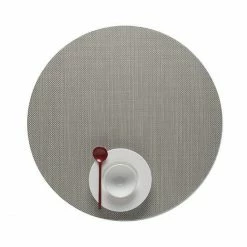 Brandneu 😉 Chilewich Mini Basketweave Rund Platzset 4er-Set - 4 Stück à Ø 38 Cm - Aloe 😀