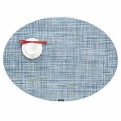 Budget 🎉 Chilewich Mini Basketweave Oval Platzset 4er-Set - 4 Stück à 36x49 Cm - Chambray 👏