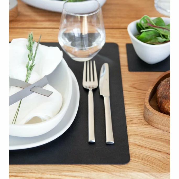 Auslauf ???? Lind DNA Double Square Bull Tischset - 4er Set - 4er Set - 35x45 Cm - Warm Grey/black ???? 4 Auslauf ???? Lind DNA Double Square Bull Tischset - 4er Set - 4er Set - 35x45 Cm - Warm Grey/black ???? – Bild 2