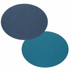 Schlussverkauf 👍 Lind DNA Double Oval Nupo Tischset - 4er Set - 4er Set - 35x46 Cm - Midnight Blue/petrol 😍