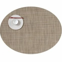Billig 🛒 Chilewich Mini Basketweave Oval Platzset 4er-Set - 4 Stück à 36x49 Cm - Linen 😉