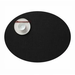 Coupon 👏 Chilewich Mini Basketweave Oval Platzset 4er-Set - 4 Stück à 36x49 Cm - Black 🧨