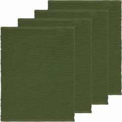 Brandneu 🔔 Linum UNI Tischset - 4er Set - 35x46 Cm - Dark Olive Green A93 ⌛