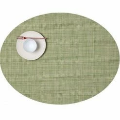Blitzangebot ⭐ Chilewich Mini Basketweave Oval Platzset 4er-Set - 4 Stück à 36x49 Cm - Dill 🔔