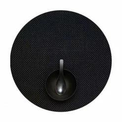 Rabatt 🔔 Chilewich Basketweave Rund Platzset 4er-Set - 4 Stück à Ø 38 Cm - Black ✨