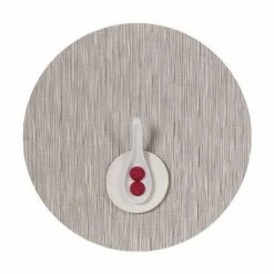 Blitzangebot ???? Chilewich Bamboo Rund Platzset 4er-Set - 4 Stück à Ø 38 Cm - Chalk ????