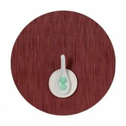 Bester Verkauf 🤩 Chilewich Bamboo Rund Platzset 4er-Set - 4 Stück à Ø 38 Cm - Cranberry 🎉